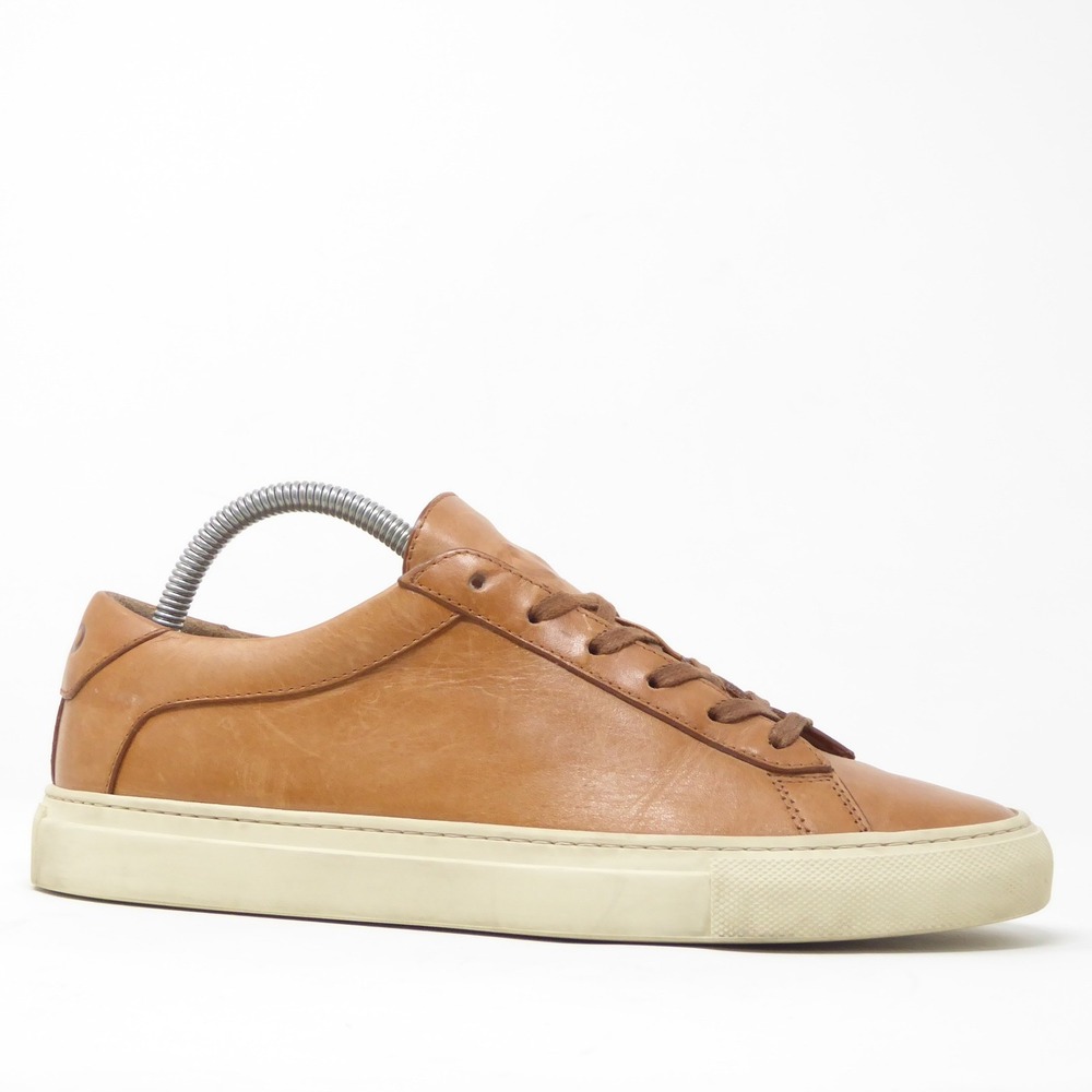Koio Womens Capri Castagna Sneakers Tan Leather Low Top Made Italy Size 39 / 9